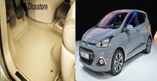 3D Car Foot Mats Beige Colour For Hyundai I10