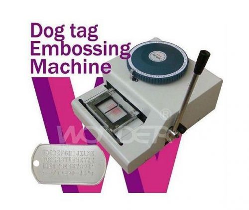 52 codes &amp; characters manual diy standard dog tag embosser embossing machine for sale