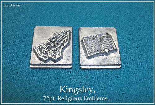 Kingsley  Machine, Hot foil Stamping  ( 2 Religious Emblems  ) On 72pt.  Body