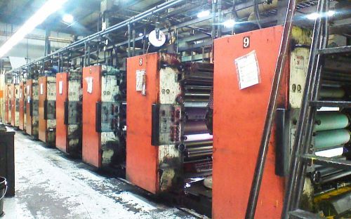 1981 9 - hantscho mark vi press units with combo folder and sheeter megtec ovens for sale