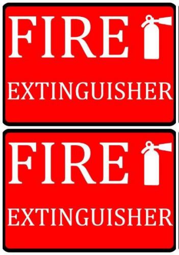 2 Fire Extinguisher Signs Picture Durable Vinyl Company Important Notice Plaques