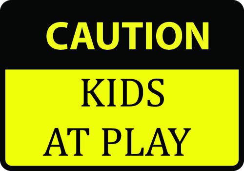Protect Children Caution Kids At Play Yellow Sign Warning Children Daycare USA