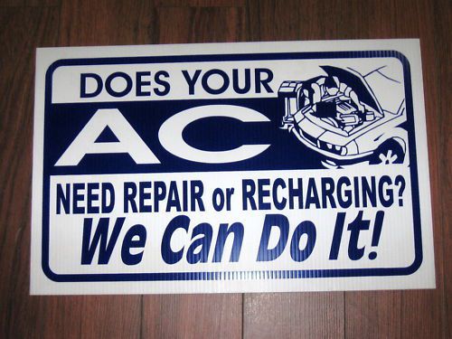 Auto Repair Shop Sign: AC Repair &amp; Recharge Service