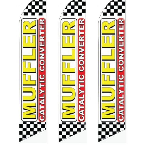 Swooper flag 3 pack yellow red muffler catalytic converter for sale