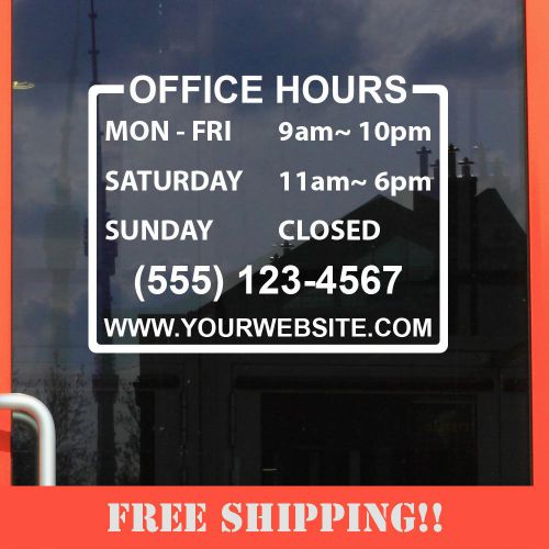 14&#034;Wx11&#034;H Business Store Hours Sign Window Shop Open Closed Sticker Decal Ver15