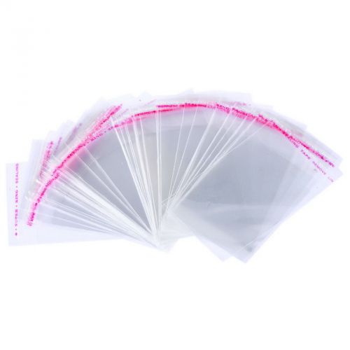 200Pcs Clear Self Adhesive Seal Plastic Bags 6x10cm Usable Space 8x6cm