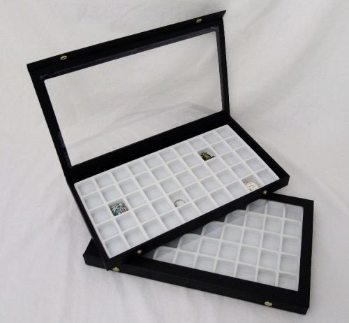 50 slot multipurpose clear top jewelry display case white package of 2 for sale