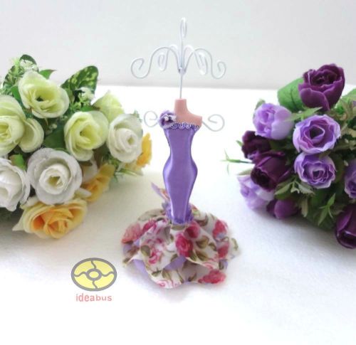 Purple Long Dress Mannequin Elegant Jewelry Earring Necklace Display JD15c15