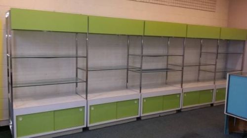 5 Glass Display Cases and Shelving Units