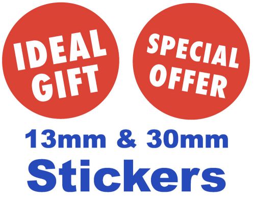 Bright Red &#039;IDEAL GIFT&#039; / &#039;SPECIAL OFFER&#039; Stickers / Labels / Tags / Price Point