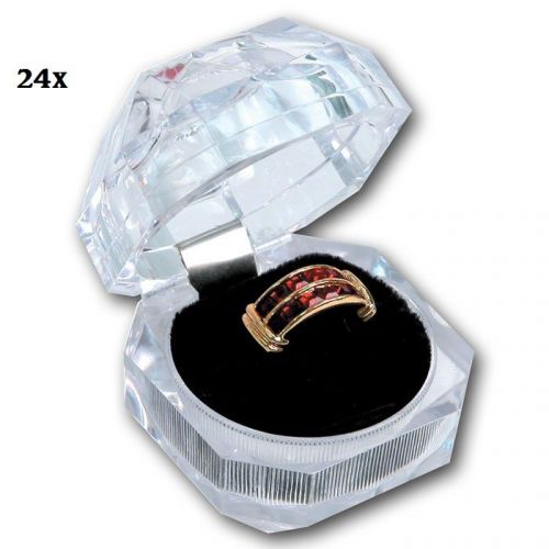 Lot of 24 acrylic ring boxes wholesale jewelry ring boxes showcase displays for sale
