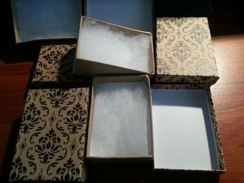 16 Damask Kraft Cotton Filled Jewelry Gift Boxes 3 1/4 X 2 1/4&#034;&#034;