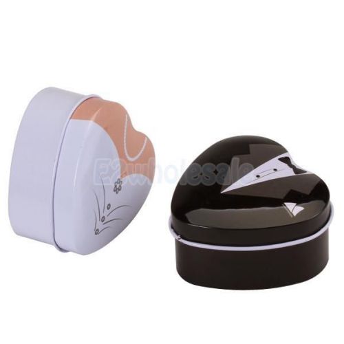 2x iron bride bridegroom love heart gift candy chocolate boxes wedding favors for sale