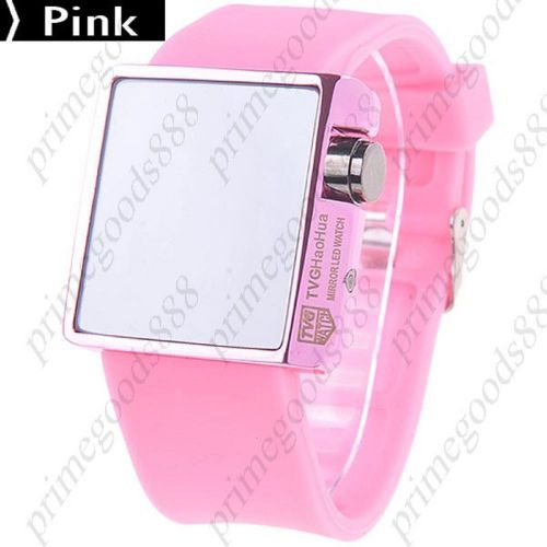 Unisex digital led with soft rubber strap wrist watch in pink free shipping for sale