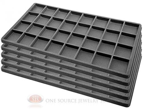 5 gray insert tray liners w/ 32 compartments drawer organizer jewelry displays for sale