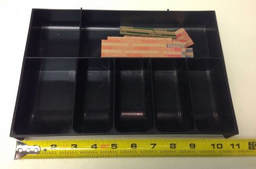 Black Plastic Tray For Cash box Tray Only 10 3/4&#034; By 7 1/4 Inches 1 &amp; 1/2&#034; Deep