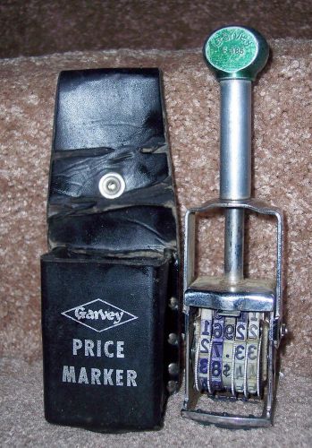 Vintage GARVEY PRICE MARKER with Leather Belt Holster S-185 King Size Grocery