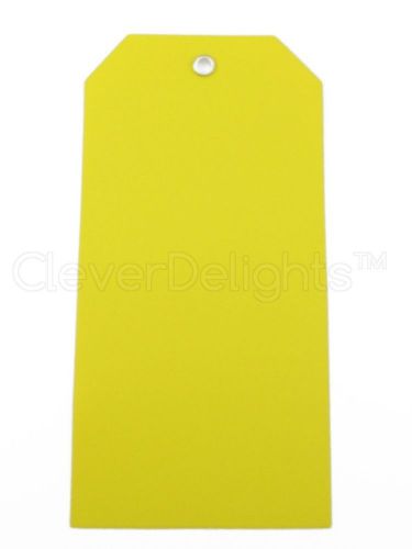 50 yellow plastic tags - 4.75&#034; x 2.375&#034; - tearproof - inventory id price tags for sale