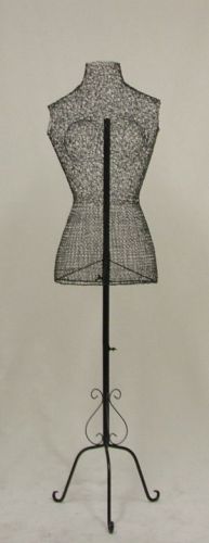 31&#034;22&#034;32&#034; 3ft 8&#034;-5 feet 3&#034; tall female mesh wire dress form mannequin corset blk for sale