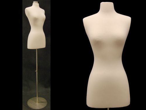 Size 2-4 female mannequin dress form+ chrome metal round base #fwpw-4 +  bs-04 for sale