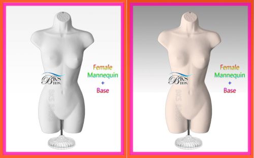 Mannequin 2 Nude Female Woman Body Dress Form Display Hanging Acrylic Stand
