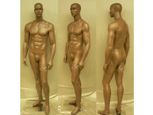 Male Fiberglass Chocolate Muscular Mannequin Dress From Display #MD-CCF2