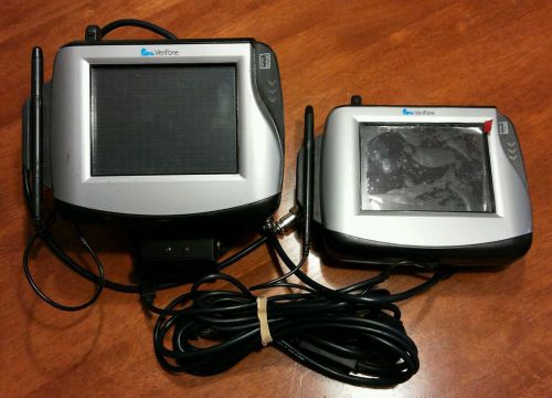 Lot of 2 Verifone MX870 with one usb/ethernet cable, &amp; one stand