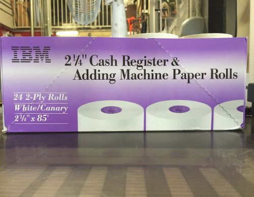 IBM - 2 1/4&#034; Cash Register Paper 2-Ply Rolls, White/Canary - 21 Rolls (open box)