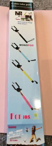 Green Extendable Selfie Stick for iPhone4,4s,5,5s,6,6plus