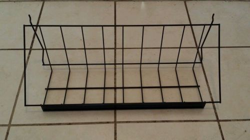 Black Metal Display Basket Grid Slatwall Slat Wall Pegboard 25&#034;x8&#034;x7&#034; Lot of 5