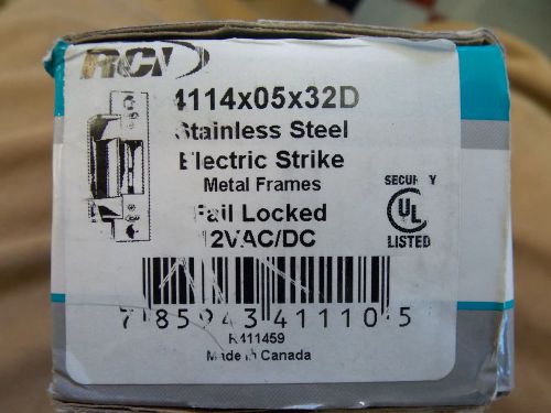 RCI 4114x05x32D Stainless Steel Electric Strike Fail Locked Metal Frame 12VACDC