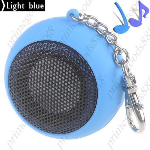 USB Rechargeable Speaker 3.5mm Jack Key Chain PC MP3 MP4 Laptop Cell Light Blue