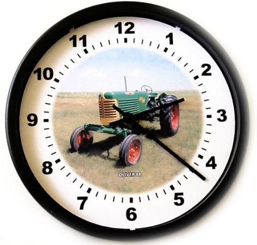 New OLIVER Model 88 Tractor Wall Clock 10&#034; Round Restored Vintage Farmer Tractor