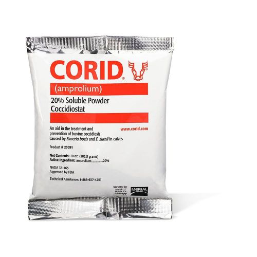 Corid Amprolium Oral Drench Water Cocidiosis Treatment Calves Cattle Scours PKG