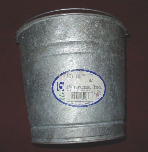 Behrens 12 qt, galvanized steel pail water beer bucket 1212gs made in usa for sale