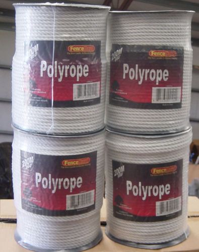 4 rolls 1/4&#034; Horse polyrope 656&#039; electric fence  White