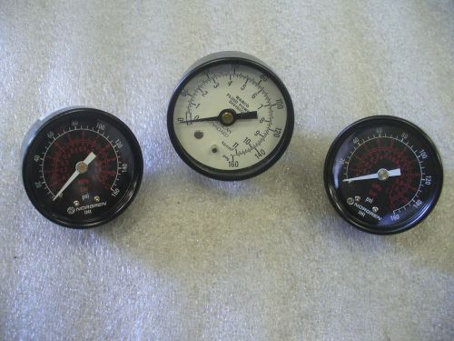 NORGREN GAGE,PRESSURE,DIAL INDICATING P/N 18-013-204 &#034;LOT OF 3&#034;