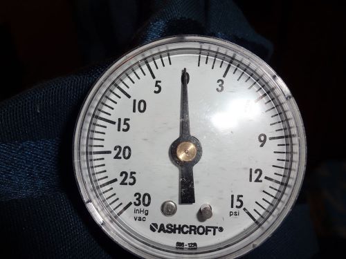 Ashcroft pressure gauge 20w1005 h 02b 15#&amp;vac 2&#034; 1/4npt back for sale