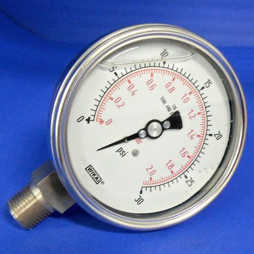 Wika 30 psi 2.0 bar 3/4&#034; npt lm liquid filled pressure gauge, nnb for sale