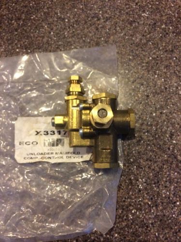 Gas air compressor unloader check valve manifold control device x33177 for sale