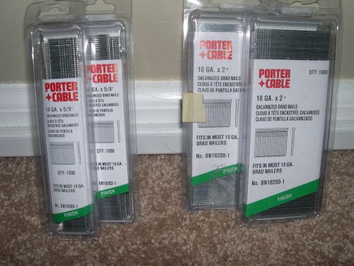 Porter cable 2 packs of  18 ga. x 5/8&#034; &amp; 2 packs of 18 ga. x 2&#034; nails for sale