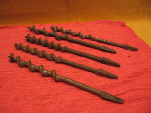 FIVE (5) LARGE DRILL BITS - NEEDS CLEAN UP &amp; RUST REMOVAL - GOOD COND.