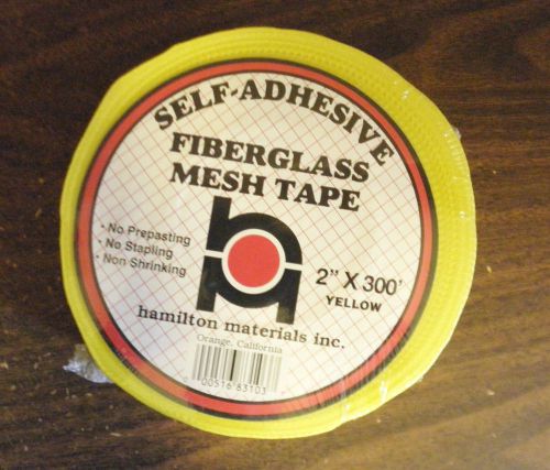 Hamilton Materials Fiberglass Mesh Drywall Tape Self Adhesive Yellow 2&#034;X300&#039; NWT