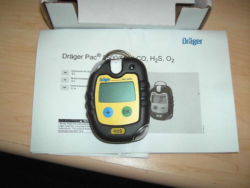 Drager pac 3500 h2s gas detector no reserve in the box for sale