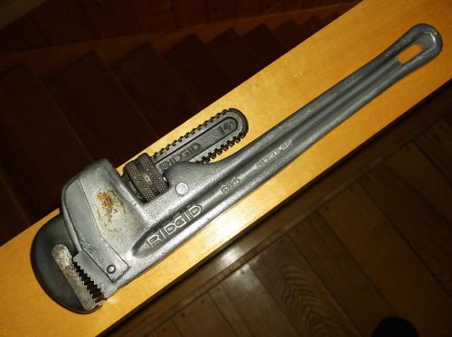 Excellent ridgid 814 14&#034; aluminum h.d. pipe wrench form a kansas estate for sale