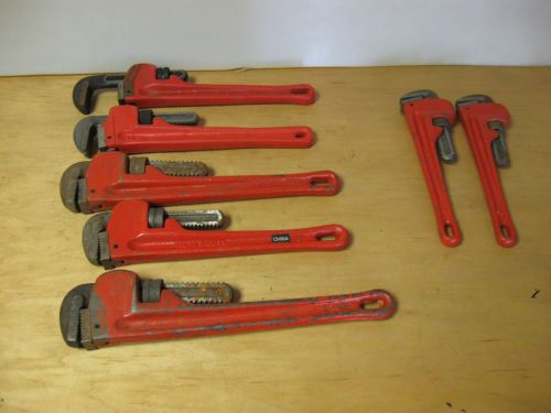 7 NEW Heavy Duty Pipe Wrenches 14&#034; 12&#034; 10&#034; Rothenberger NEW