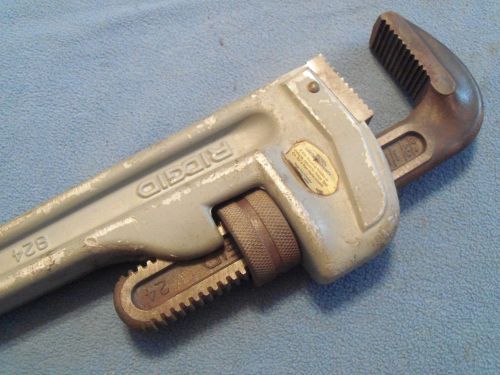 Ridgid aluminum 24&#034; pipe wrench-excellent light use for sale