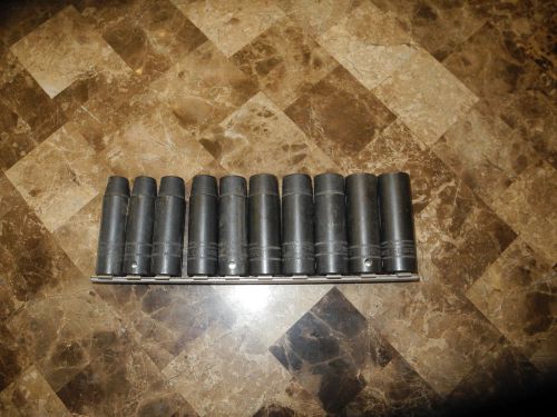 Snap-on tools 1/2&#034; drive metric 6 point deep impact socket set 10-19 mm for sale