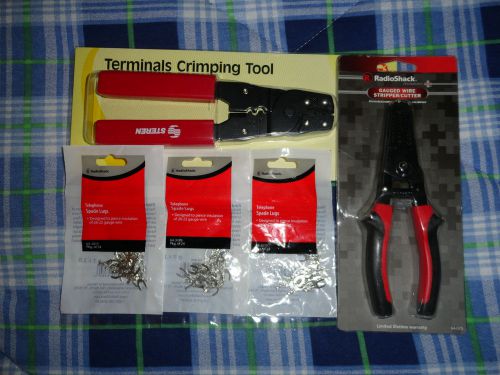 Crimpers for radio shack telephone spade terminal lugs 64-3070 &amp; wire strippers for sale