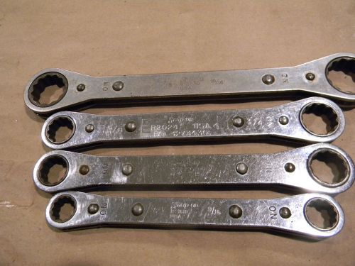 Vintage snap on ratchet wrench set, 4 pcs, sae, 15/16&#034; to 1/2&#034; for sale